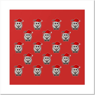 Christmas Goats Pattern Posters and Art